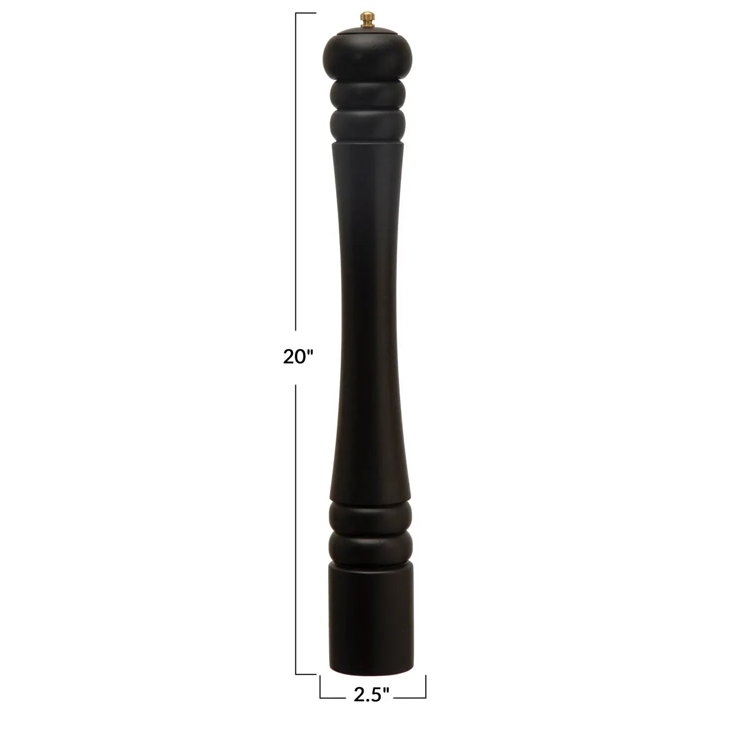 salt & pepper mill - black rubberwood - finial top by creative co-op