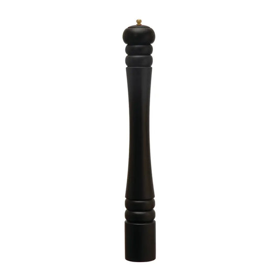 salt & pepper mill - black rubberwood - finial top by creative co-op