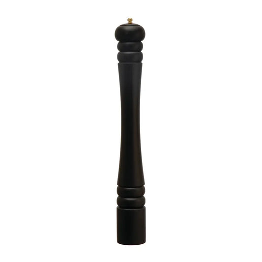 salt & pepper mill - black rubberwood - finial top by creative co-op