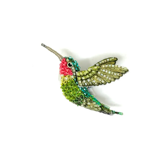 brooch pin - ruby throated hummingbird by trovelore