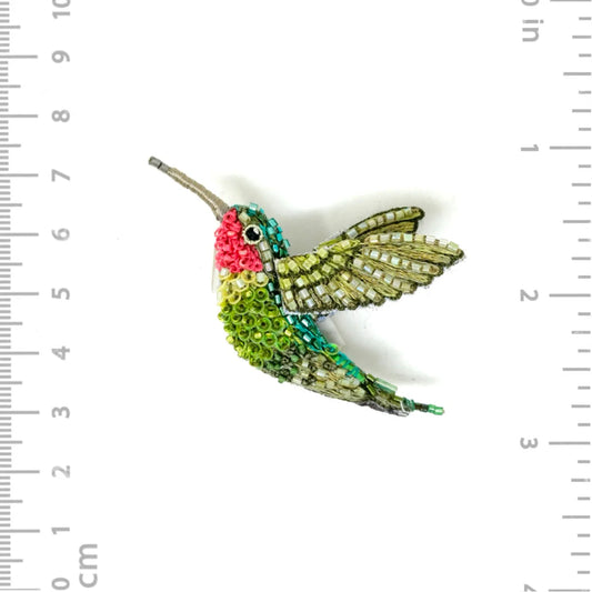 brooch pin - ruby throated hummingbird by trovelore