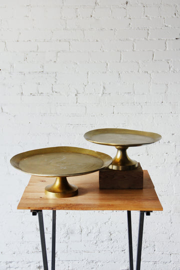 RENTAL | Brass Pedestal Cake Stand - Large