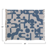 Blanket | Throw | 60"L x 50"W | Recycled Cotton Blend | Abstract Blue