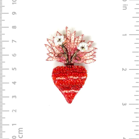 brooch pin - sacred bloom heart by trovelore