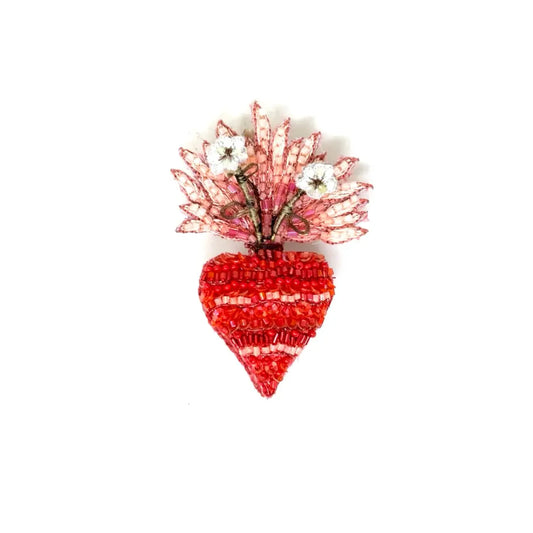 brooch pin - sacred bloom heart by trovelore