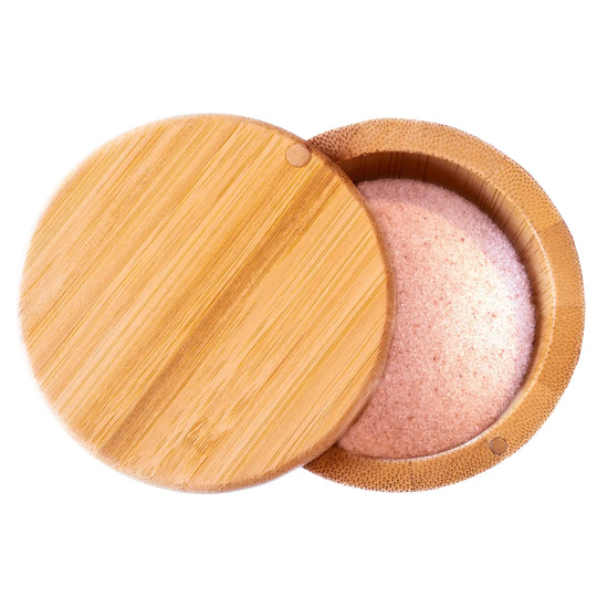 salt cellar & spice storage box - magnetic swivel lid by totally bamboo