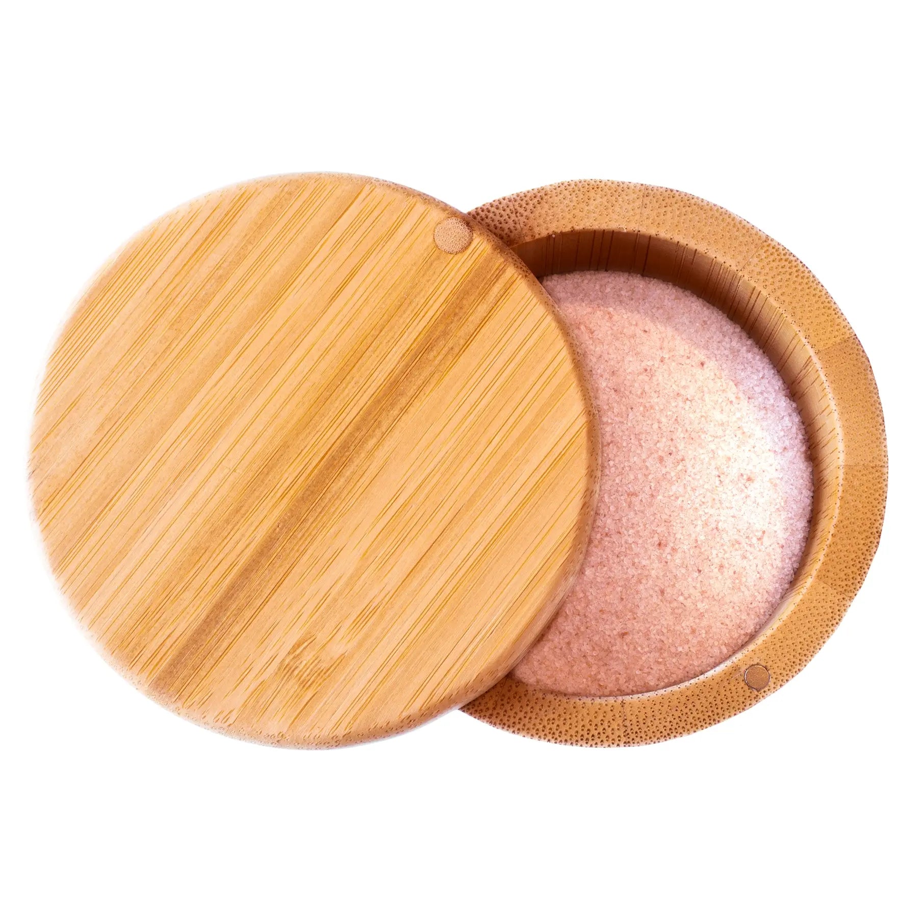salt cellar & spice storage box - magnetic swivel lid by totally bamboo