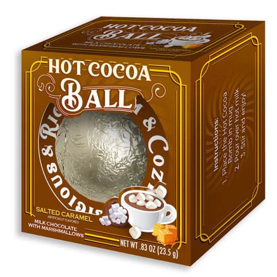candy- hot cocoa ball - salted caramel milk chocolate w/marshmallow by redstone foods inc