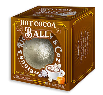 candy- hot cocoa ball - salted caramel milk chocolate w/marshmallow by redstone foods inc
