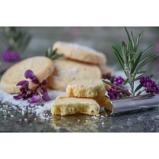 biscuits - salted rosemary shortbread by lark fine foods