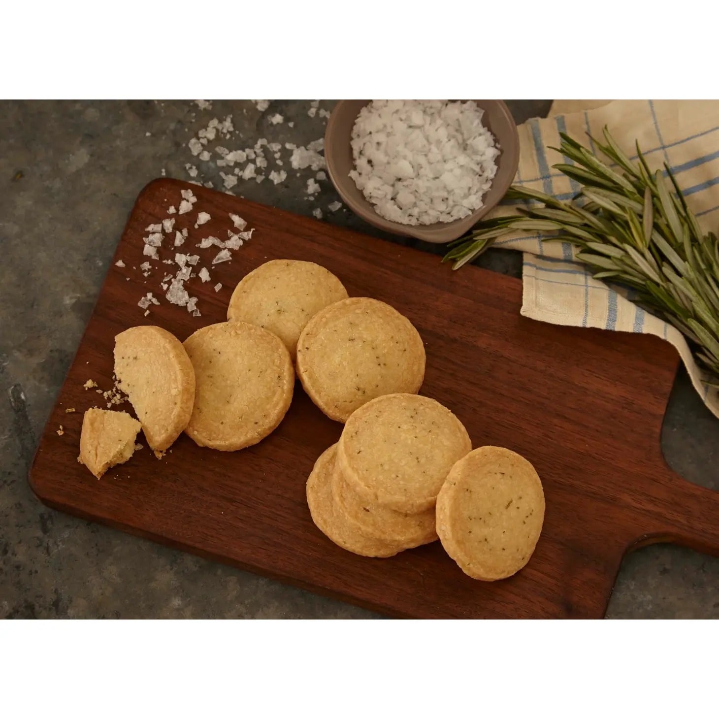 biscuits - salted rosemary shortbread by lark fine foods