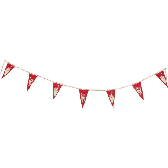 garland - felt pennants - santa/candy canes by primitives by kathy