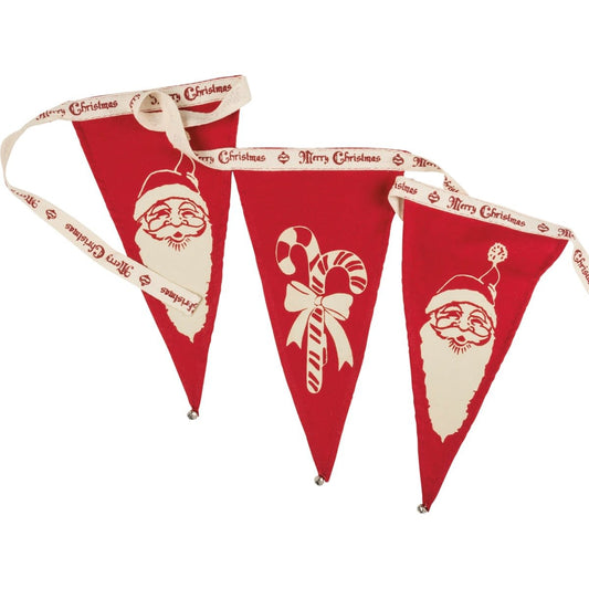 garland - felt pennants - santa/candy canes by primitives by kathy