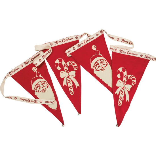 garland - felt pennants - santa/candy canes by primitives by kathy