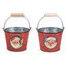 metal buckets - santa vintage - red (2 designs) by primitives by kathy