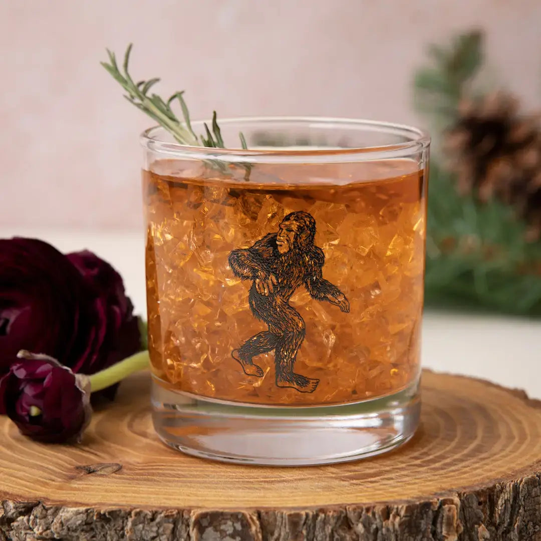 rocks glass - bigfoot/sasquatch by counter couture