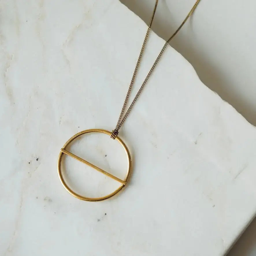 necklace - saturn pendant - gold plated by tilly doro