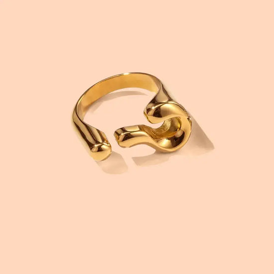 ring - question mark - 18kgp adjustable by peter and june