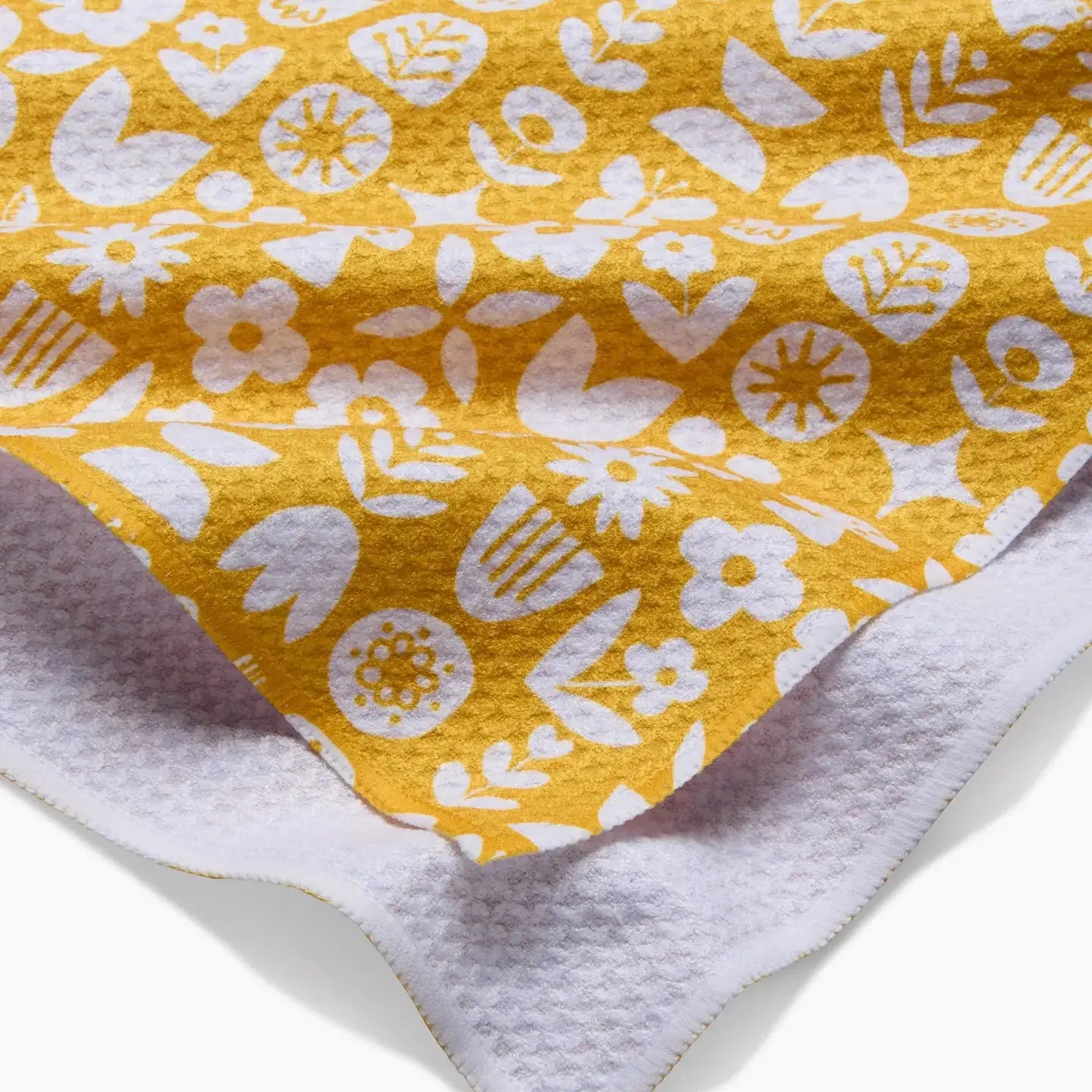 tea towel - microfiber - scandi spring yellow by geometry house