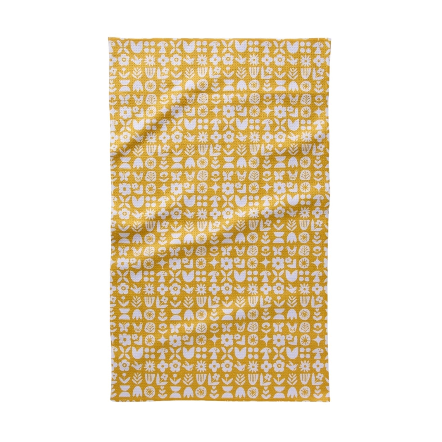 tea towel - microfiber - scandi spring yellow by geometry house
