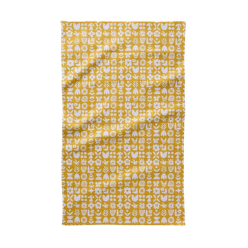 tea towel - microfiber - scandi spring yellow by geometry house