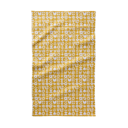 tea towel - microfiber - scandi spring yellow by geometry house