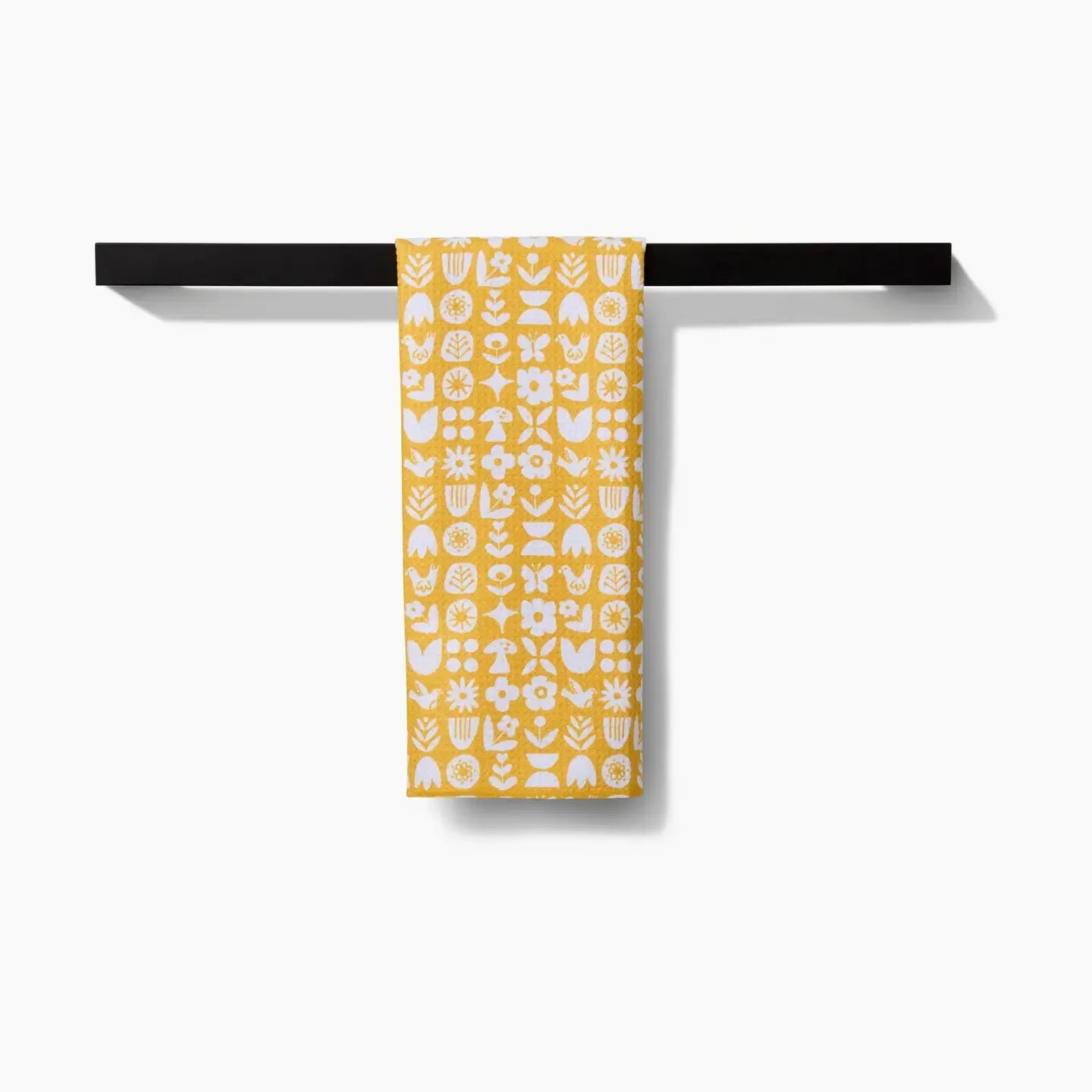 tea towel - microfiber - scandi spring yellow by geometry house