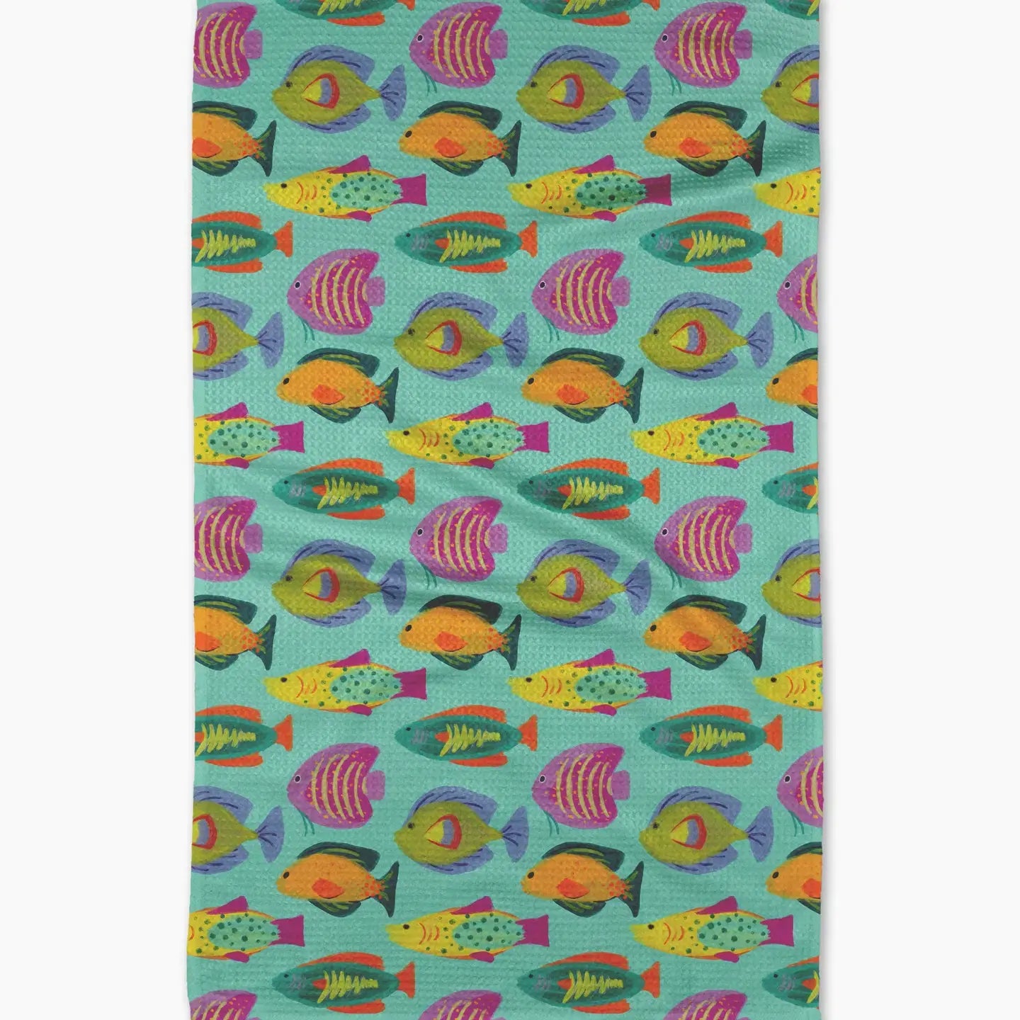 tea towel - microfiber - schooling fish by geometry house