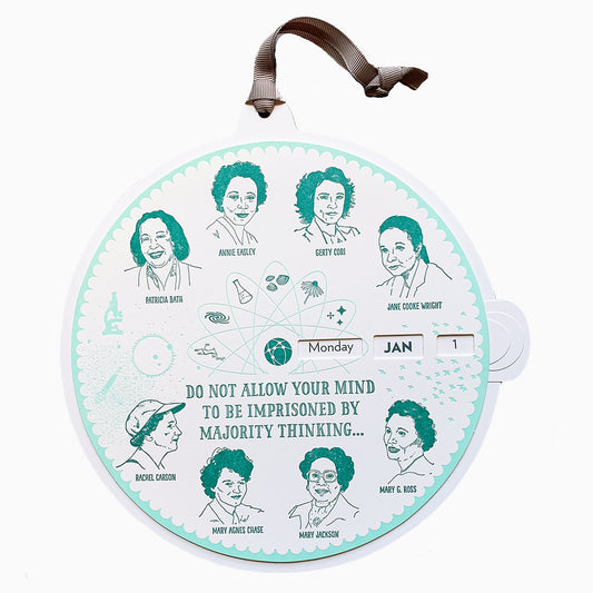 perpetual calendar - women scientists by blackbird letterpress