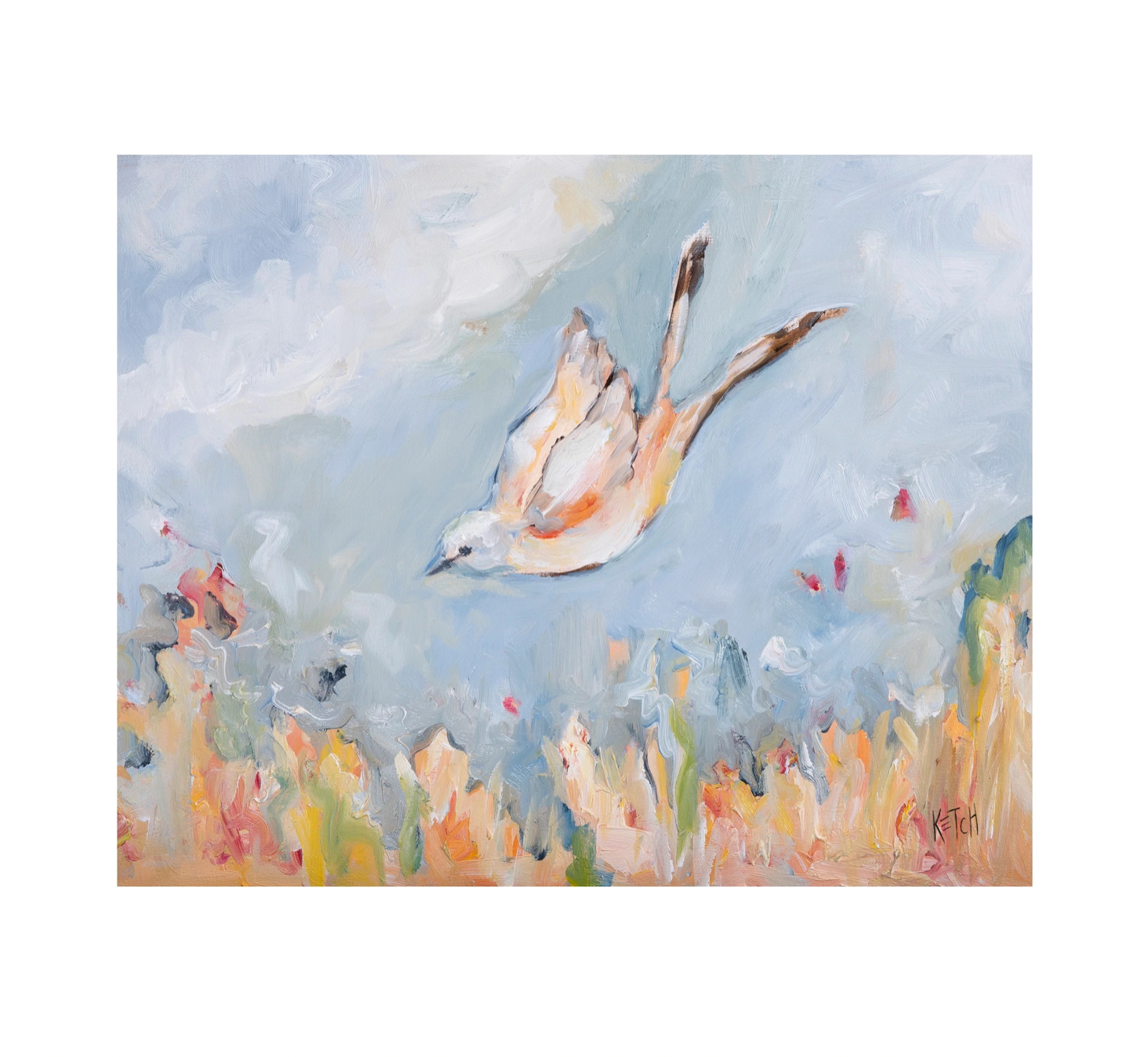 art print - scissortail flycatcher by mary james ketch studio
