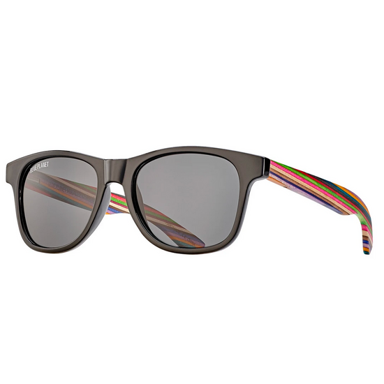 sunglasses - indio - black + rainbow wood by blue planet eyewear