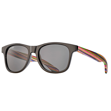 sunglasses - indio - black + rainbow wood by blue planet eyewear