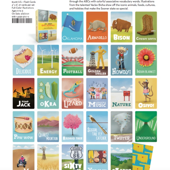 flash card set - all about oklahoma by gibbs smith