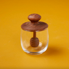 honey jar - mini - teak & glass by be home