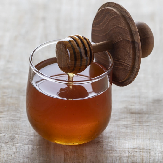 honey jar - mini - teak & glass by be home