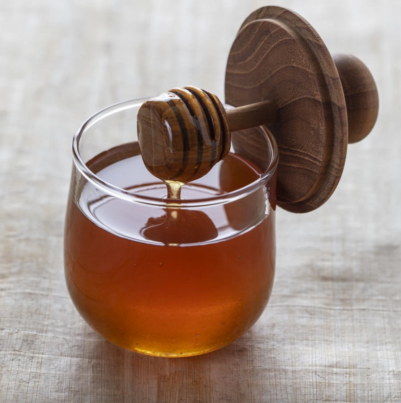 honey jar - mini - teak & glass by be home