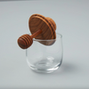 honey jar - mini - teak & glass by be home
