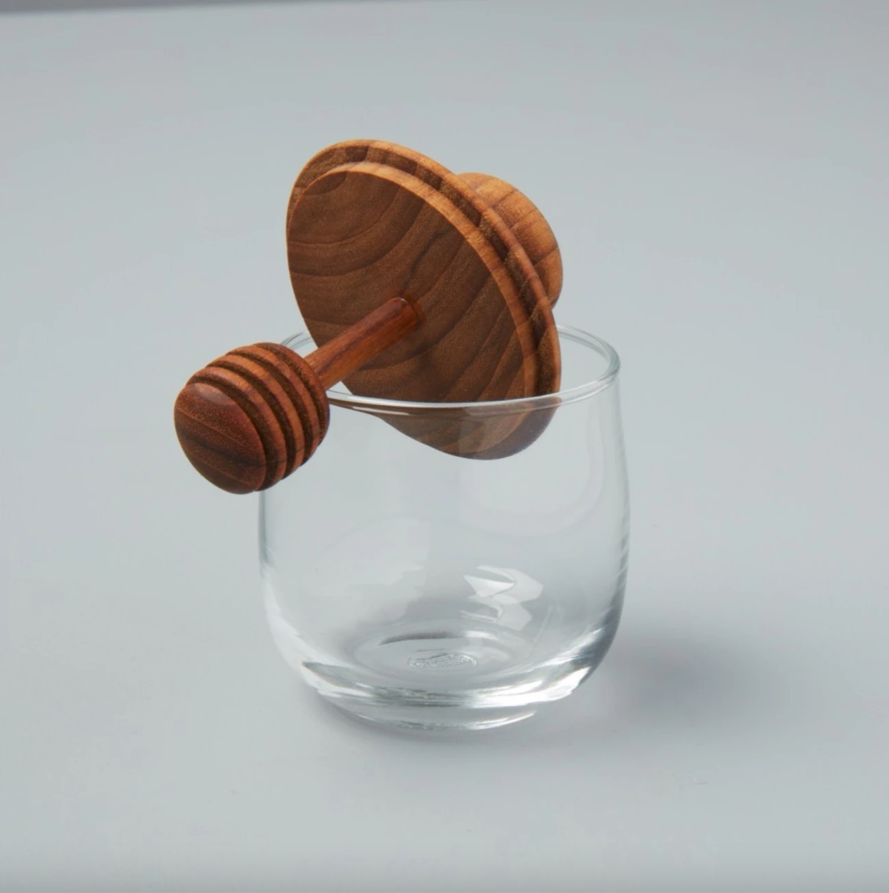 honey jar - mini - teak & glass by be home