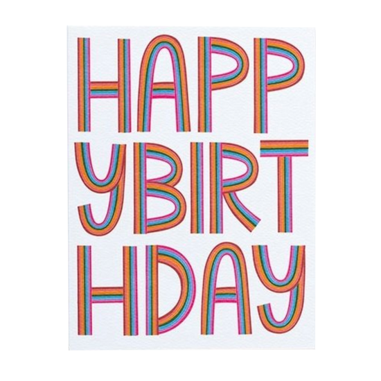 card - birthday - rainbow letters by banquet workshop