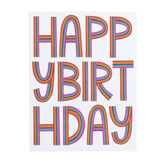 card - birthday - rainbow letters by banquet workshop