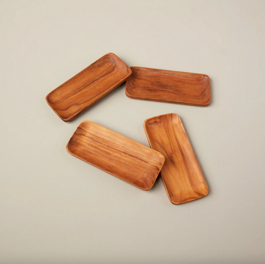 teak tray - rectangular by be home