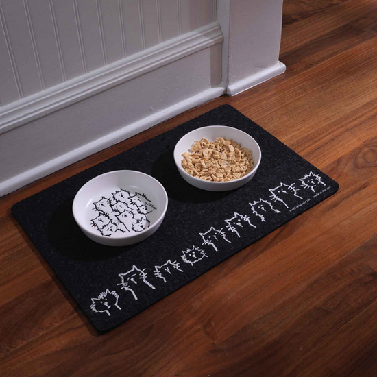 petmat - recycled rubber - cats in a row by speckle & spot by oré originals
