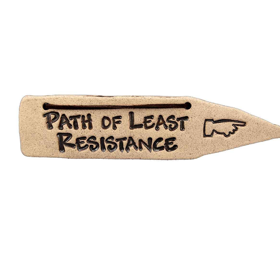 garden sign - "detour" - path of least resistance by amaranth stoneware