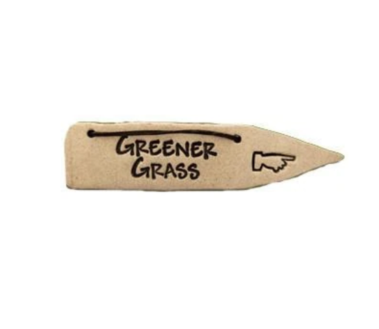 garden sign - "detour" - greener grass by amaranth stoneware