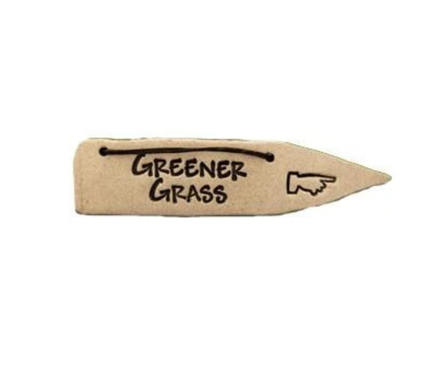 garden sign - "detour" - greener grass by amaranth stoneware