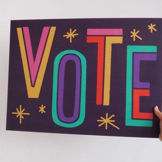 yard sign - retro - vote by good gracious