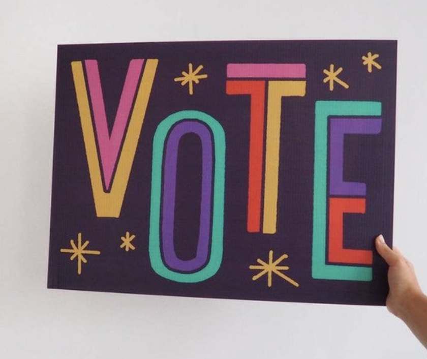 yard sign - retro - vote by good gracious