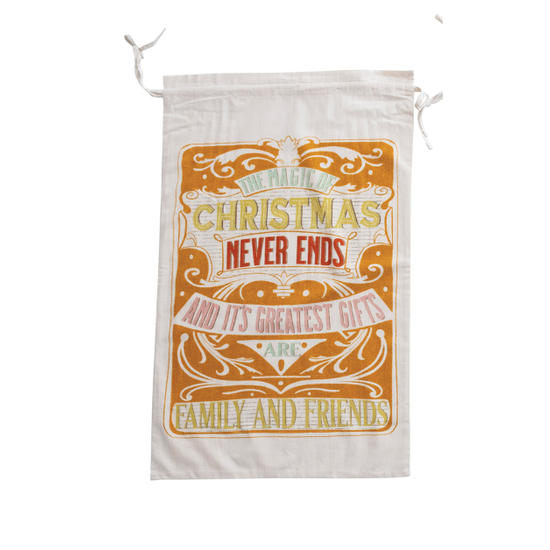 bag - oversized reusable cotton gift sack by creative co-op