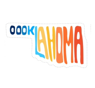 sticker - oklahoma - bubble thunder colors by plenty