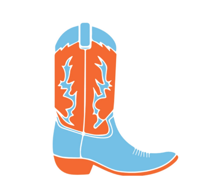 sticker - iconic boot - orange & blue by plenty